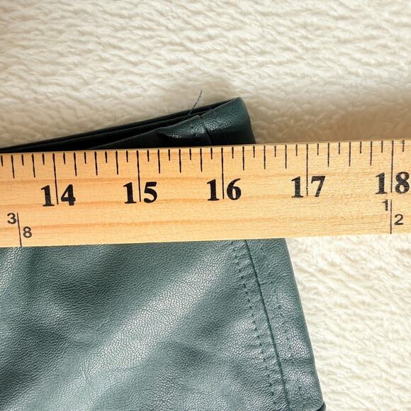 Boston Proper Womens Pants Green Large High Rise Ankle Faux Leather Edgy Glam - Picture 4 of 7